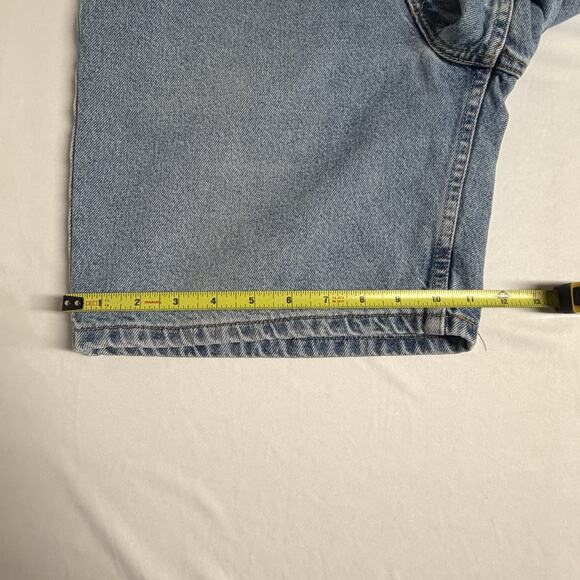 Vintage Levis 550 Shorts Men 34 Blue Light Wash Denim Relaxed Fit Jorts Jean Y2K - Picture 12 of 13